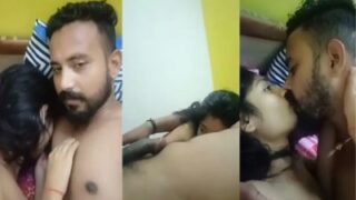 Pria kekar bercinta romantis dengan pacar manisnya yang menggairahkan
