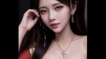 Gadis-gadis Hanfu putih beranimasi AI tersipu malu usai tubuhnya dipenuhi cairan panas