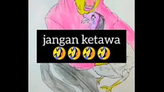 Gadis montok tertawa penuh gairah liar