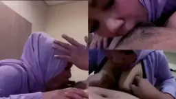 Goyangan Tante Berjilbab Ungu yang Menggoda