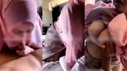 Hijab Merah Muda Menggoda, Mulut Penuh Nafsu Mengisap Penuh Gairah