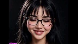 Gadis Tiongkok cantik menjulurkan lidahnya untukmu, animasi AI yang menggoda