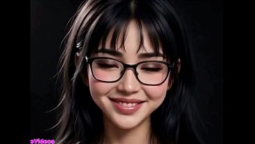 Gadis Tiongkok cantik menjulurkan lidahnya untukmu, animasi AI yang menggoda