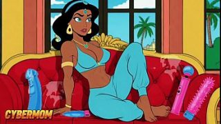 Putri Jasmine punya kontol gede nongol di sela pahanya. Dongeng Arab Kartun Dewasa.