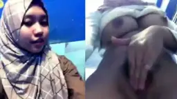 Lynjlboob Hijab Sange, goyangin tete sambil keluar air liur